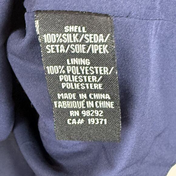 Tibi Polka Dot Silk Dress Women 4 Navy Zipper Cuff Old Money Cocktail Party - Picture 6 of 8